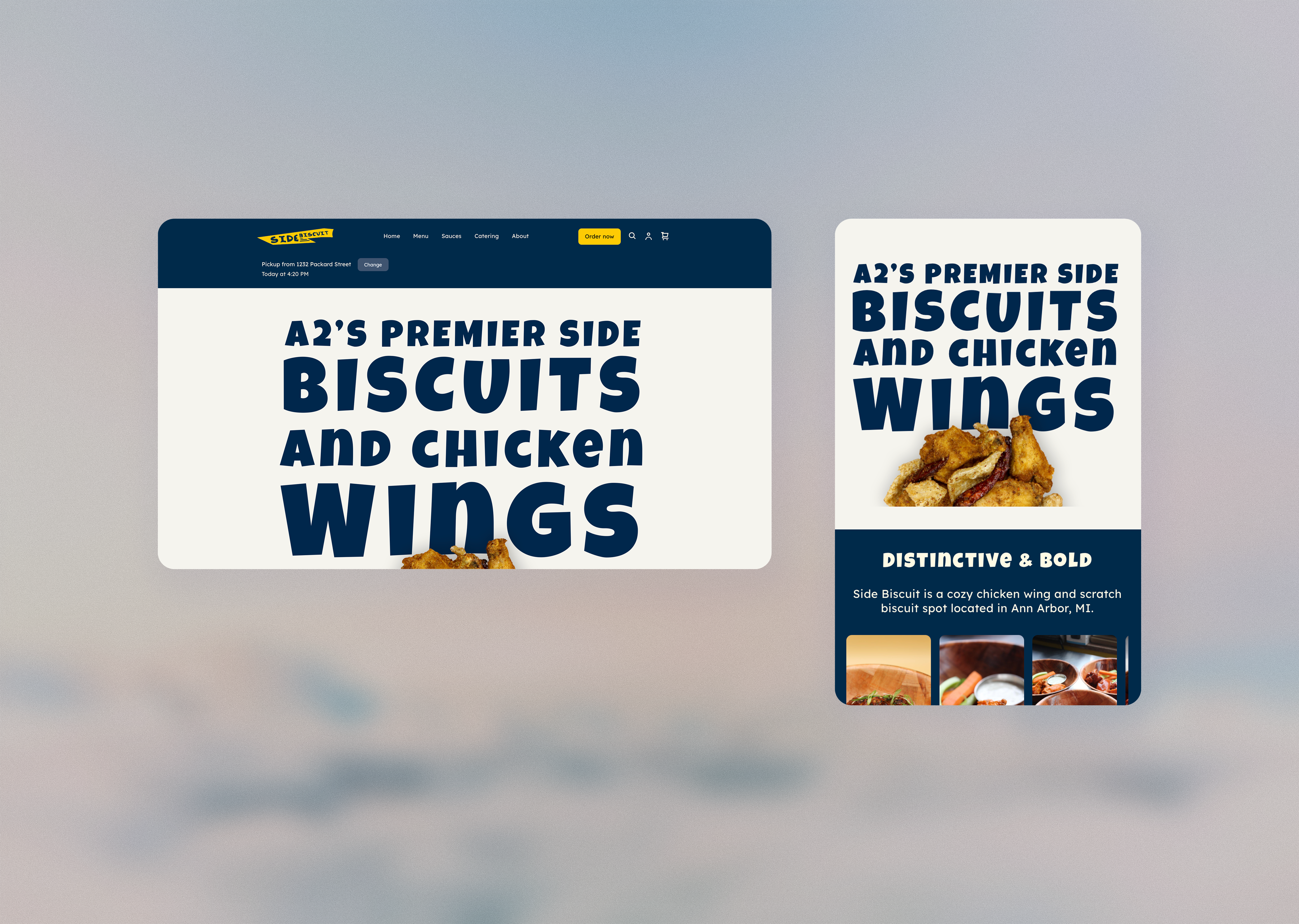 Side Biscuit website redesign, homepage view